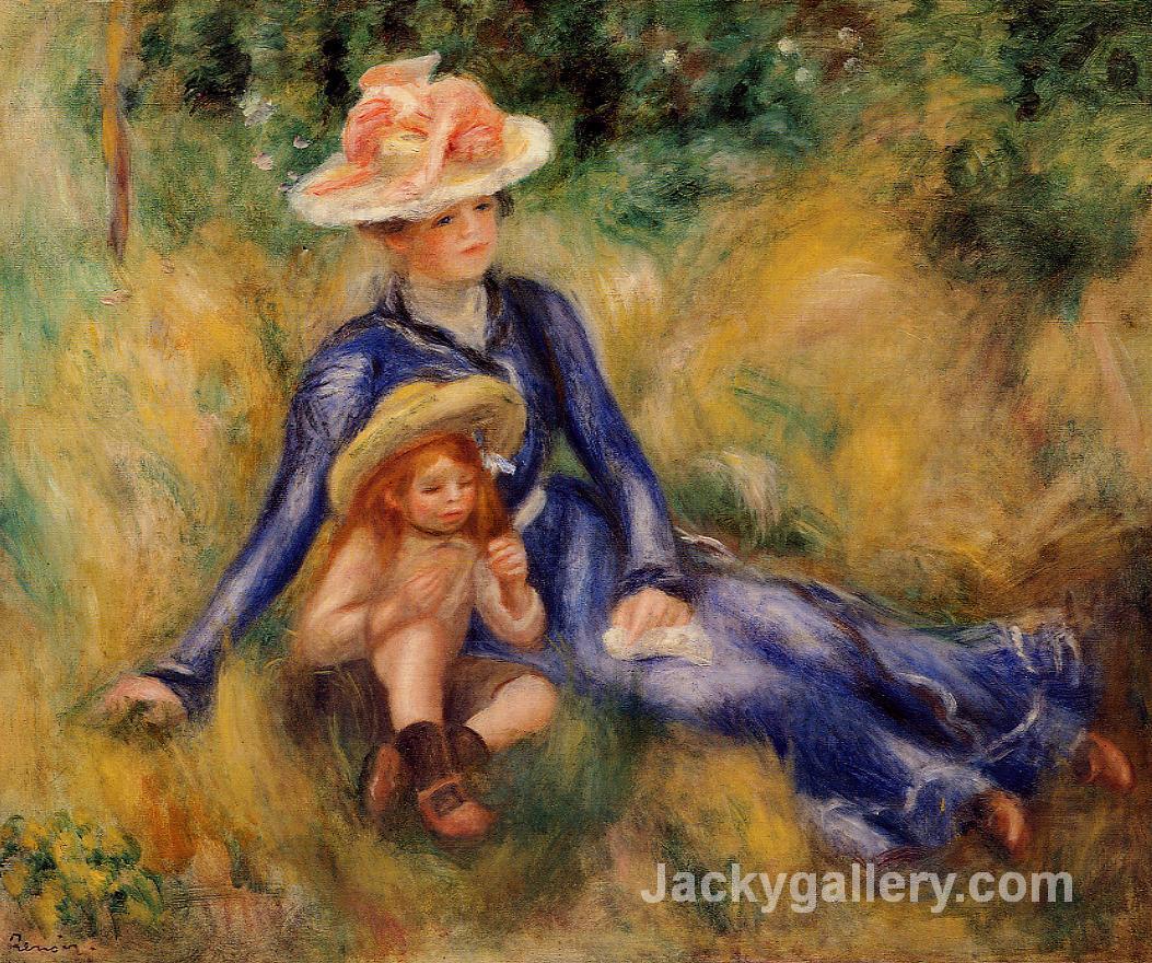 Yvonne and Jean by Pierre Auguste Renoir paintings reproduction